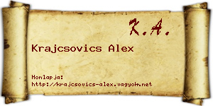 Krajcsovics Alex névjegykártya