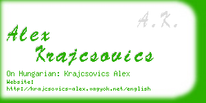 alex krajcsovics business card